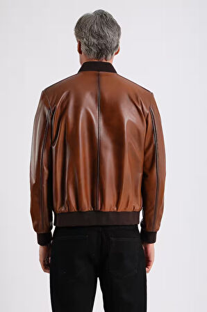 Lucas Erkek Hakiki Bomber Deri Ceket