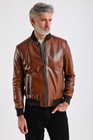 Lucas Erkek Hakiki Bomber Deri Ceket