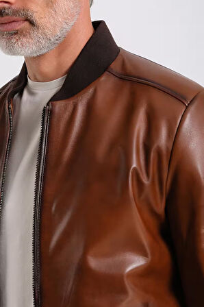 Lucas Erkek Hakiki Bomber Deri Ceket