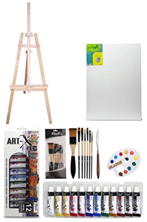 Art-x Akrilik Boya Seti 12 Renk X 12ml Şövale Başlangıç Seti