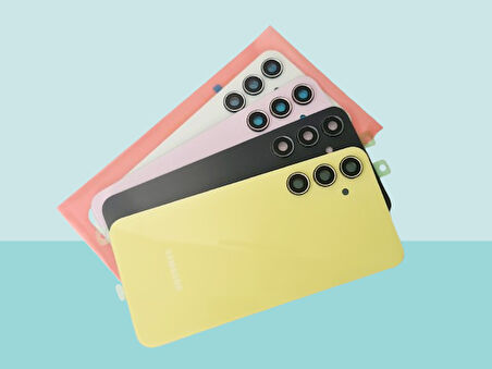 Tkgz - Samsung Galaxy A35 Arka Kapak (Cam Full Lensli) - PEMBE