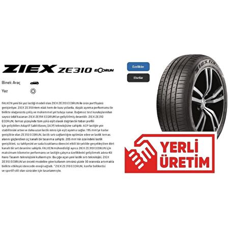 Falken 205/55 R16 91V Ziex Ze310 Ecorun Yaz Lastiği 2024 Üretim 