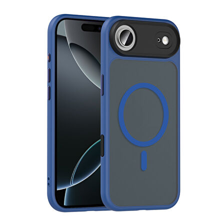 iPhone 17 Air Kılıf Mat Arka Yüzey Wireless Şarj Özellikli Flet M-safe Kapak