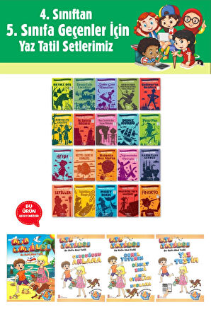 4.Sınıftan 5.Sınıfa Geçenler İçin İş Çocuk Klasikleri Seti 20 Kitap (Tatil Kitabı Hediyeli)