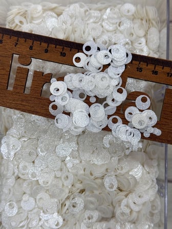 10 mm (1 cm) Pul Çanta, Supla, Patik Pulu 25 gr 23 Sedefli İnci Beyazı