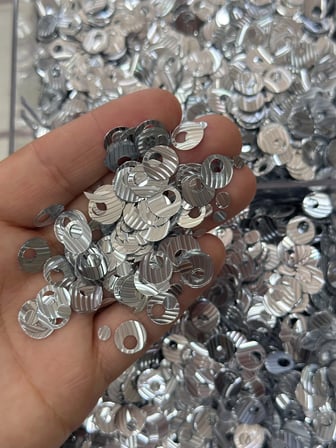 10 mm (1 cm) Pul Çanta, Supla, Patik Pulu 25 gr 26 Gümüş Çizgili