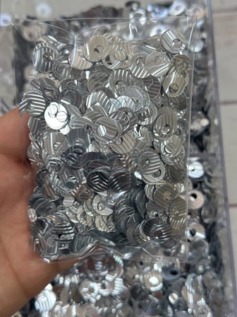 10 mm (1 cm) Pul Çanta, Supla, Patik Pulu 25 gr 26 Gümüş Çizgili