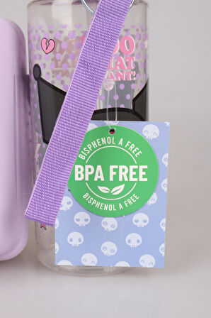 DEKOMUS İLE YENİ SEZON LİSANSLI KUROMI TRITAN MATARA 500 ML VE 2 KATLI BESLENME KABI YEMEK SETİ "ISLAK MENDİL HEDİYELİ"