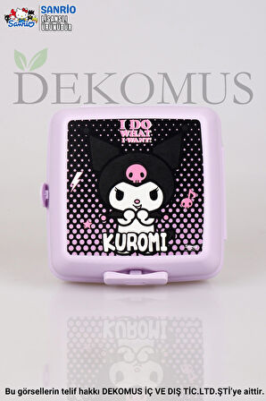 "DEKOMUS ISLAK MENDİL HEDİYELİ" YENİ SEZON LİSANSLI KUROMI 2 KATLI BESLENME KABI / LUNCH BOX 
