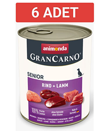 Animonda GranCarno Sığır Etli ve Ördekli Yetişkin Köpek Konservesi 400gr x 6 Adet
