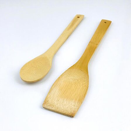 Bambu Spatula ve Bambu Servis Kaşığı 2'li Set