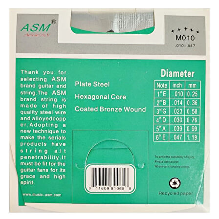 ASM Aegean Akustik Gitar Teli Takım
