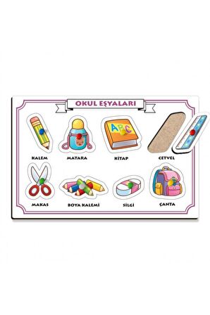 Okul, Renkli Tutacaklı Zeka Geliştirici Puzzle