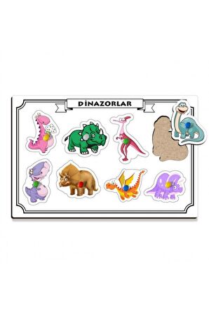 Dinazorlar 1, Renkli Tutacaklı Zeka Geliştirici Puzzle