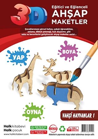 Vahşi Hayvanlar 1 Ahşap Maket