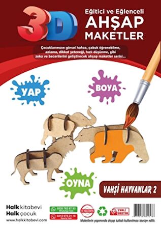 Vahşi Hayvanlar 2 Ahşap Maket