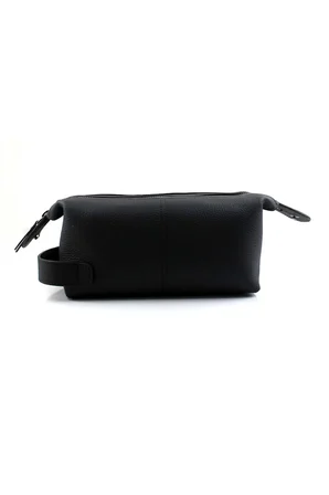 Erkek Hakiki Deri Siyah Fermuarlı El Ve Clutch Çanta