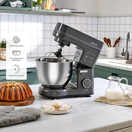 Karaca Maestrochef Stella Stand Mikser Space Gray 1500w 5 Litre