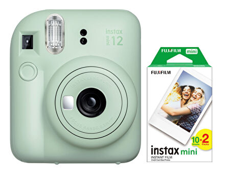 Fujifilm Instax Mini 12 Yeşil Fotoğraf Makinesi ve 20'li Mini Film