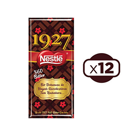 Nestle 1927 Bitter Tablet Çikolata 65 gr x 12 Adet