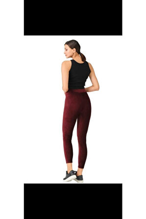 Fitilli Kadife Yüksek Bel Tayt