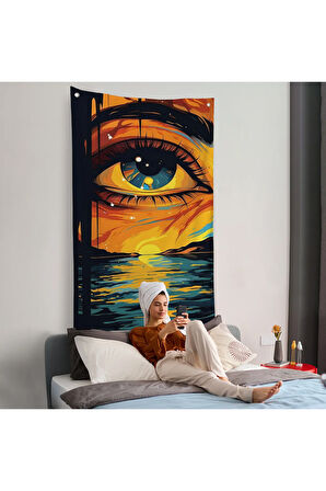 Deniz Üzerindeki Güzel Göz Duvar Örtüsü-7861