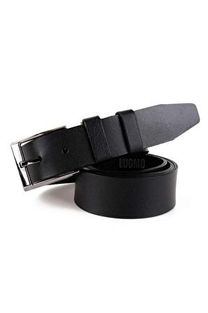 2 Adet Hakiki Deri Erkek Kemer 4 cm Siyah Kumaş ve Kot Uyumlu 