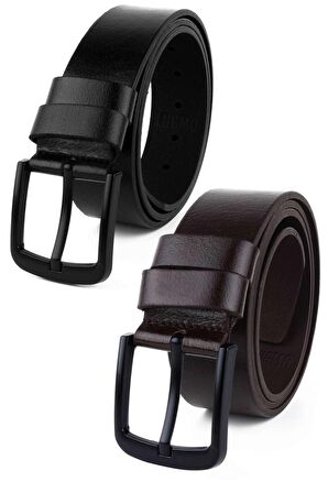 2 Adet Erkek Siyah Kahverengi 4,5 cm Kot Uyumlu Hakiki Deri Erkek Kemer