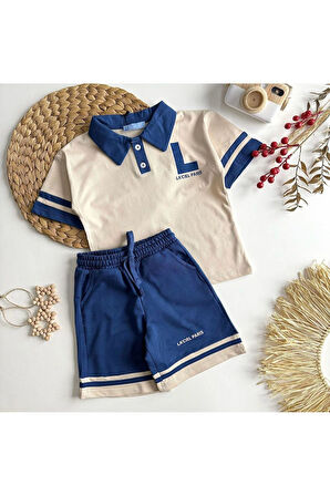 La'ciel Paris Polo Yaka Tshirt ve Şortlu Erkek Çocuk Takım (2-7 Yaş)