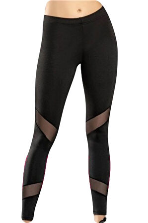 Kadın 4084 Transparan Detaylı Sporcu  Tayt