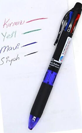 4 Renkli Tükenmez Kalem - Mavi