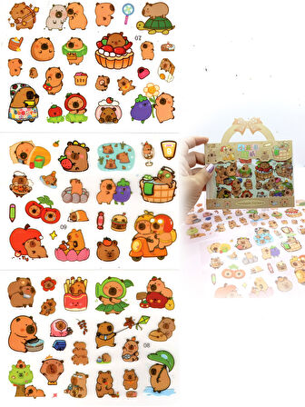 Capybara Sticker Şeffaf Stiker Kapibara Çanta Şeklinde Çıkartma- Komik