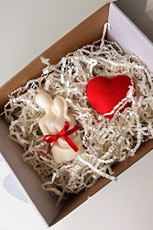 Sevgililer Günü Dekoratif Mum ve Tabak Seti