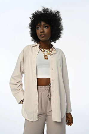 KADIN ÇİZGİLİ GÖMLEK