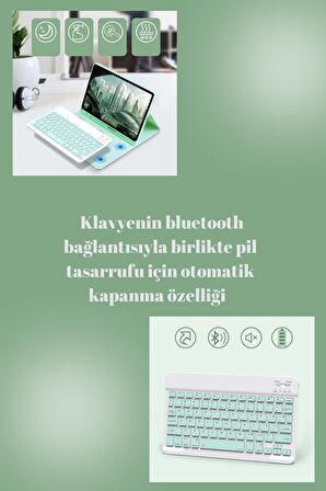 Qpen Samsung Galaxy X800 Tab S8 Plus Uyumlu 12.4 inç Klavyeli Tablet Kılıf