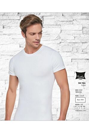 Erkek Penye 0 Yaka Yarım Kollu Paket Atlet 6'lı