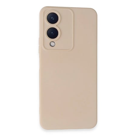 Vivo Y17s Kılıf Nano İçi Kadife Silikon - Pudra