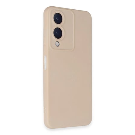 Vivo Y17s Kılıf Nano İçi Kadife Silikon - Pudra