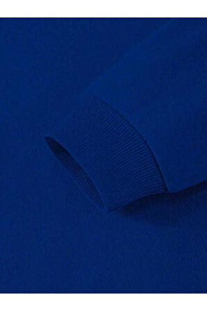 Erkek Koyu Mavi Üçgen Baskılı Sweatshirt