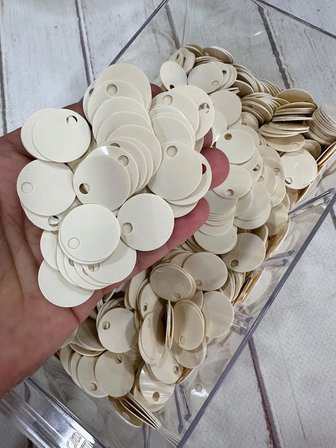 20 mm (2 cm) Pul Çanta, Supla, Patik Pulu 25 gr 62 Krem