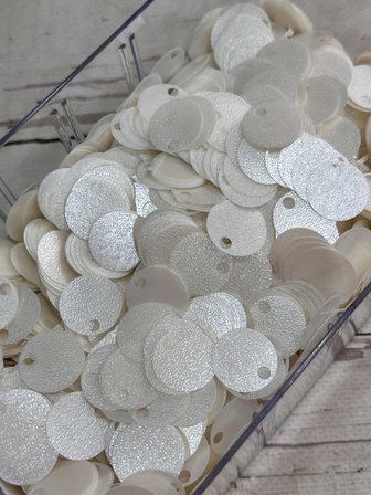 20 mm (2 cm) Gofrajlı Pul Çanta, Supla, Patik Pulu 25 gr 7 Gofrajlı inci Beyazı