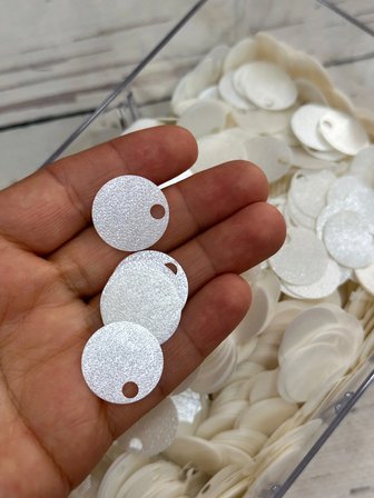 20 mm (2 cm) Gofrajlı Pul Çanta, Supla, Patik Pulu 25 gr 7 Gofrajlı inci Beyazı