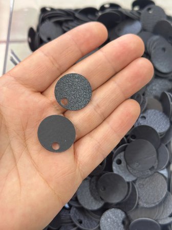 20 mm (2 cm) Çift Taraflı Suni Deri Pul, Çanta Hobi Pulu 25 gr (ort. 65 Adet) 1 Siyah 