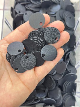 20 mm (2 cm) Çift Taraflı Suni Deri Pul, Çanta Hobi Pulu 25 gr (ort. 65 Adet) 1 Siyah 