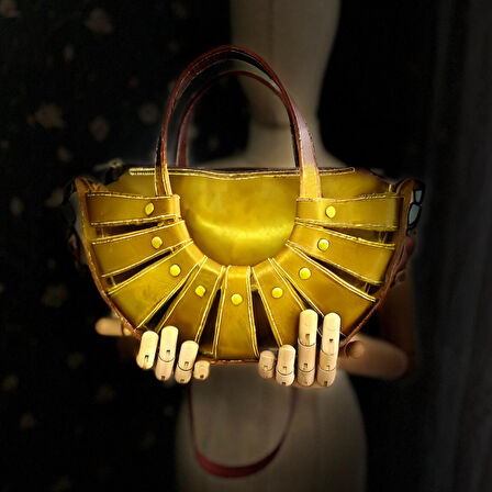 CARIDEA El Yapımı Hakiki Deri Bayan Çanta, Clutch, El Omuz Çantası v34