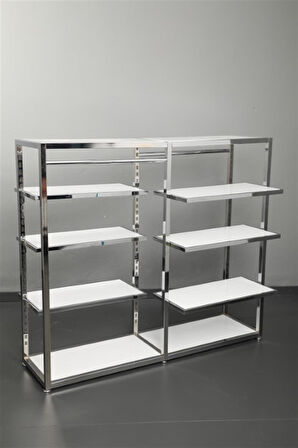 6 Raflı 2 Askılı Krom Stand