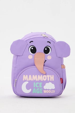Lisanslı Mamut Figürlü Mor Kız/Erkek Çocuk Kreş Sırt Çantası ve Isı Yalıtımlı Termal Beslenme Seti