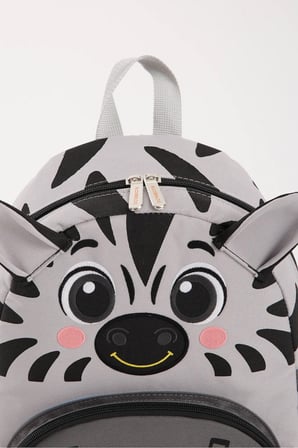 Lisanslı Zebra Figürlü Kız/Erkek Çocuk Kreş Anaokulu Sırt Çantası ve Isı Yalıtımlı Beslenme Seti