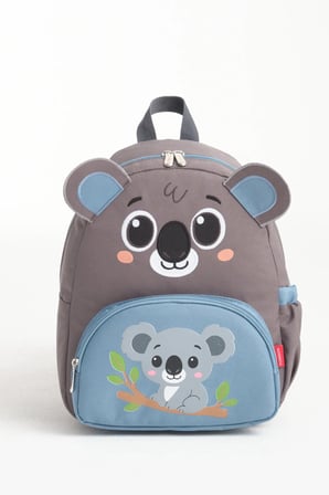 Lisanslı Koala Figürlü Mavi Kız/Erkek Çocuk Kreş Anaokulu Sırt Çantası ve Isı Yalıtımlı Beslenme Çantası Seti