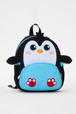 Lisanslı Penguen Figürlü Pembe Kız Çocuk Kreş Anaokulu Sırt Çantası ve Isı Yalıtımlı Beslenme Çantası Seti
